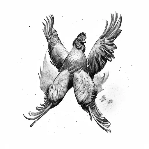 chicken wings, movies and ribs tattoo design idea