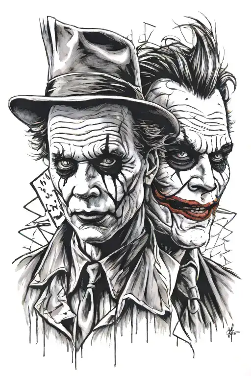 michael myers and joker tattoo design idea