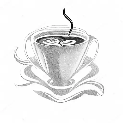 A barista pouring a cup of coffee with an infinity symbol incorporated into the design tattoo design idea