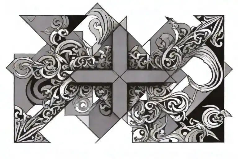 cross, 3/16, Law, Gray  tattoo design idea