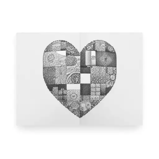 Dotty Heart Personalised' Monochrome Print – Lovely Ink Studio