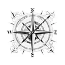 compass anchor arrow clock tattoo design idea