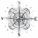 compass anchor arrow clock tattoo design idea