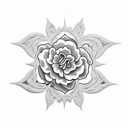carnation fire and jupiter  tattoo design idea