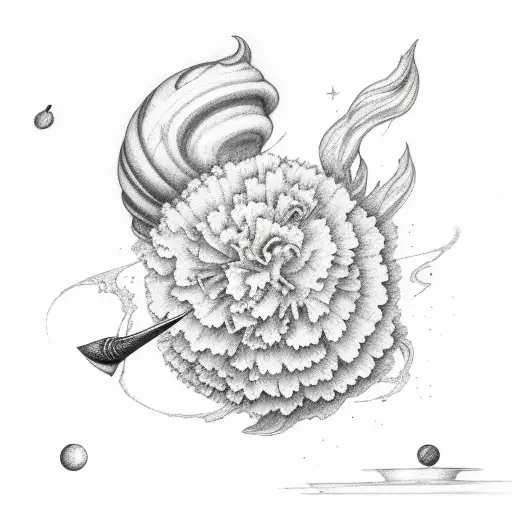 carnation fire and jupiter  tattoo design idea