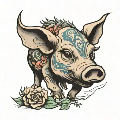 hog tattoo design idea
