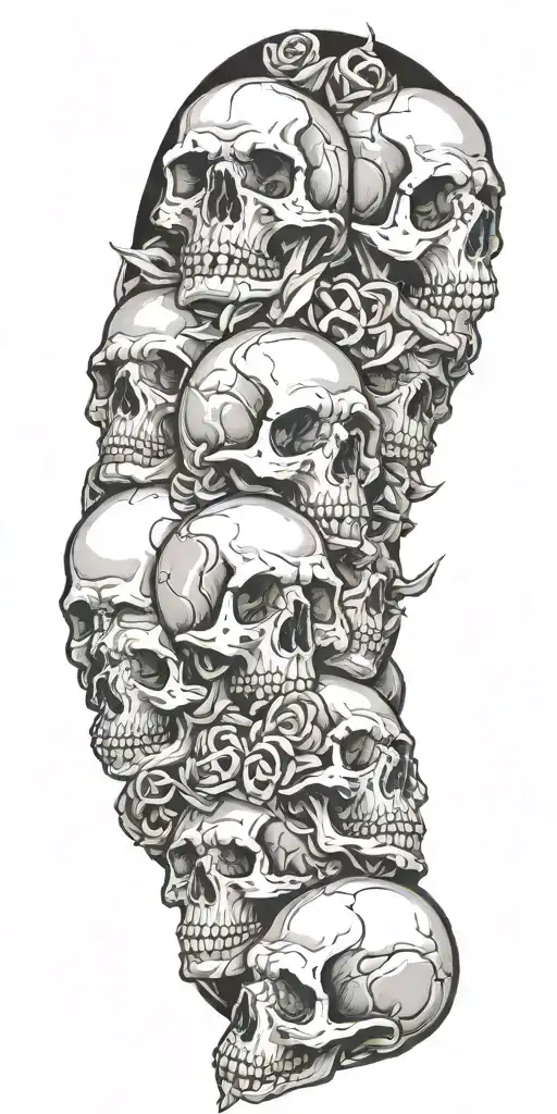 pile of skulls cemetery dark gothic inspired tattoo tattoo design idea