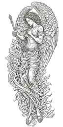 angel tearing itself apart tattoo design idea