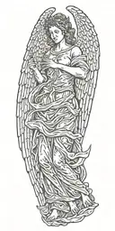 angel tearing itself apart tattoo design idea