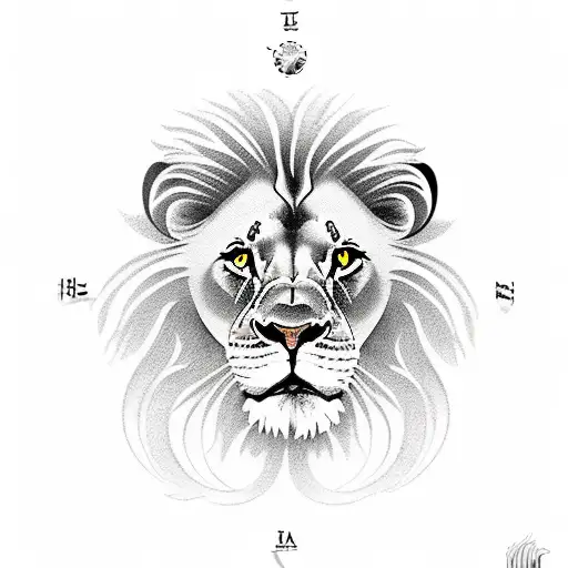 lion, flowers, clock, compass, full sleeve tattoo design idea