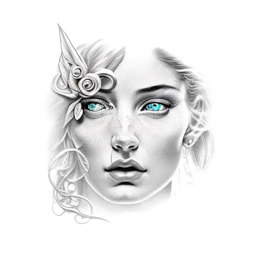 Aphrodite nude  tattoo design idea