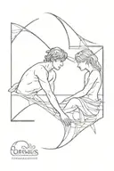 Orpheus And Eurydice simple tattoo design idea