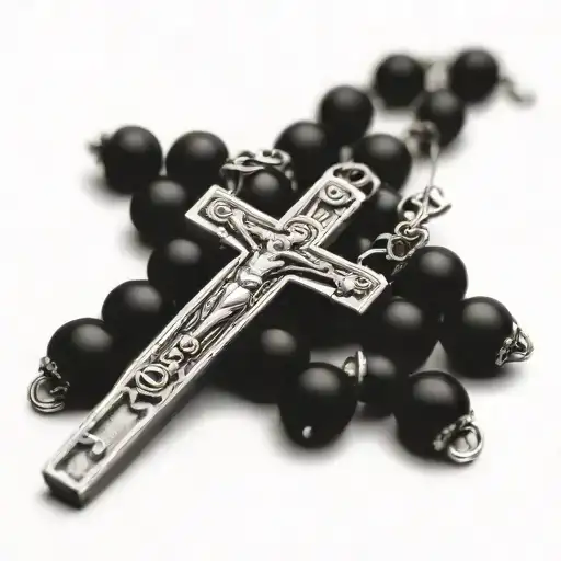 rosary beads wrapping tattoo design idea