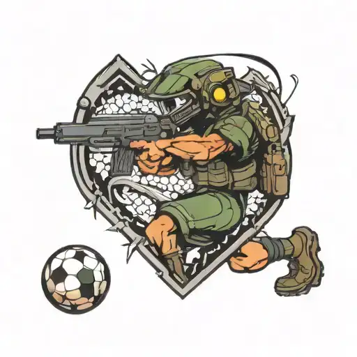 counter strike and football tattoo design idea
