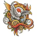 So I need to build my tattoo sleeve. I have a riding / angel wings tattoo on my forearm and pheonix on my upper right a tattoo design idea