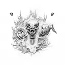 Gore scene tattoo design idea