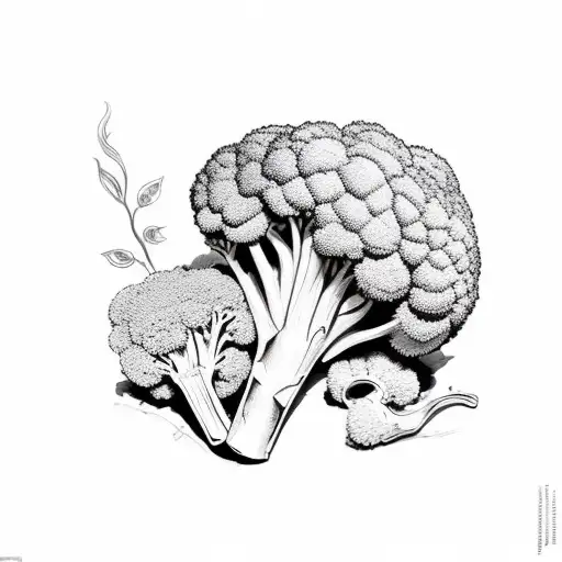 short Broccoli  tattoo design idea