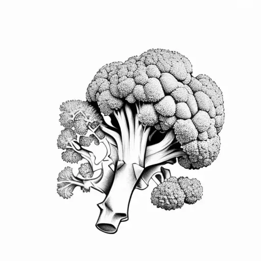 short Broccoli  tattoo design idea