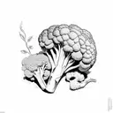 short Broccoli  tattoo design idea