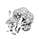 short Broccoli  tattoo design idea