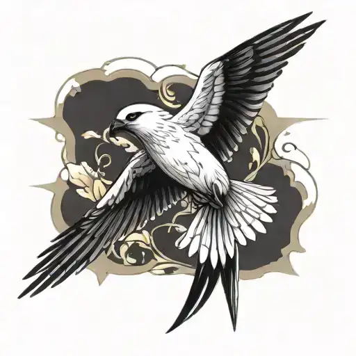 Swallow tailed Kite from below tattoo design idea