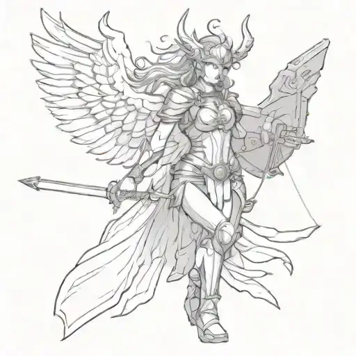 Valkyrie warrior tattoo design idea
