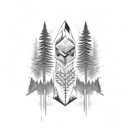 Blackwork "Forest" Tattoo Idea BlackInk AI