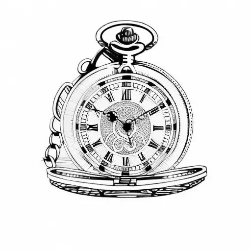 train Pocket Watch tattoo design idea