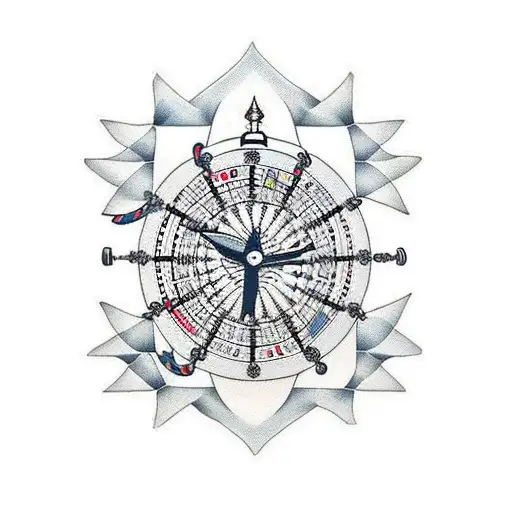 big ben and nautical  tattoo design idea