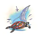 summer turtle  tattoo design idea