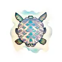 summer turtle  tattoo design idea