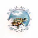 summer turtle  tattoo design idea