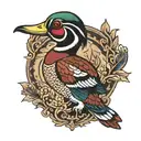 wood duck  tattoo design idea