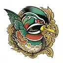 wood duck  tattoo design idea