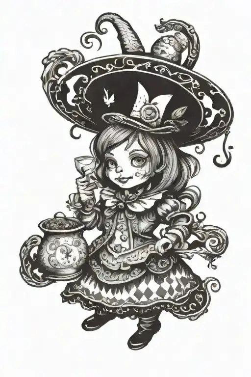 Alice in wonderland, wyatt sicks tattoo design idea