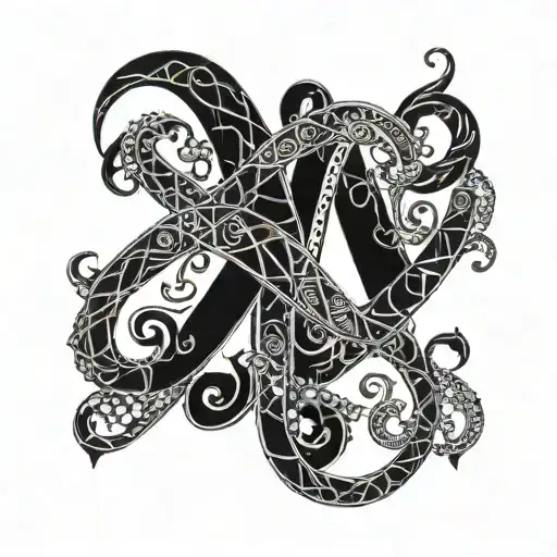 linked letters tattoo design idea