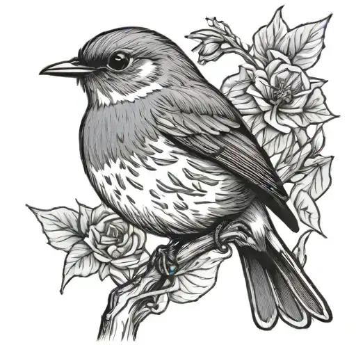 robin bird tattoo design idea