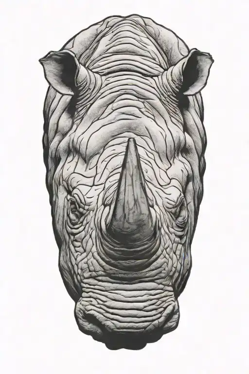 rhino head outline tattoo tattoo design idea