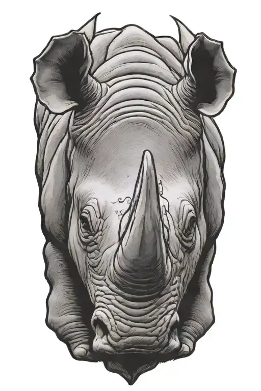 rhino head outline tattoo tattoo design idea