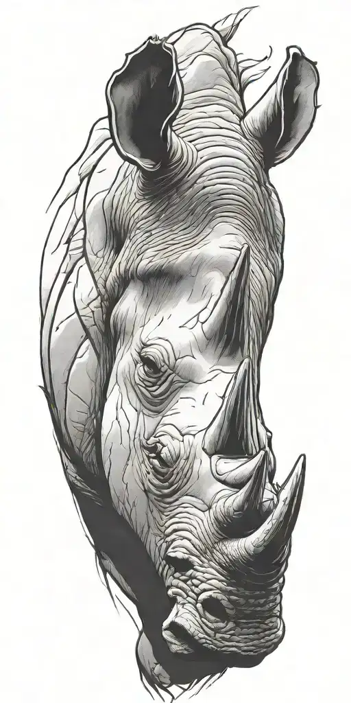 rhino head outline tattoo tattoo design idea