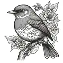 robin bird tattoo design idea