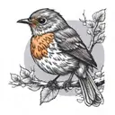 robin bird tattoo design idea