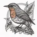 robin bird tattoo design idea