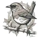 robin bird tattoo design idea