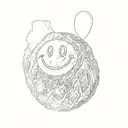 rock with smiley face tattoo design idea