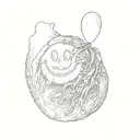 rock with smiley face tattoo design idea