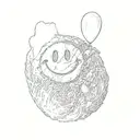 rock with smiley face tattoo design idea