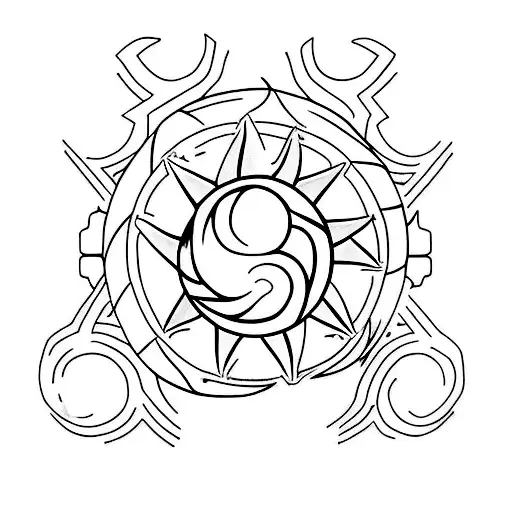 A minimalist tattoo of the iconic Naruto headband symbol tattoo design idea