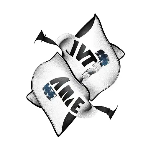 two flags one white and one black tattoo design idea