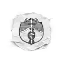 two flags one white and one black tattoo design idea